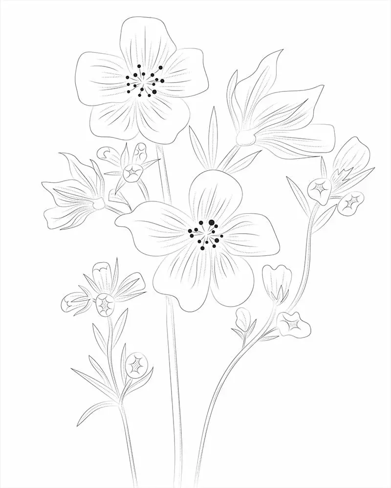 Flower sketch bouquet hand drawing. | CanStock
