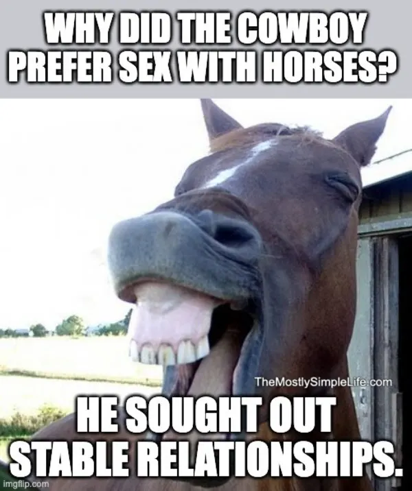 Laughing horse.