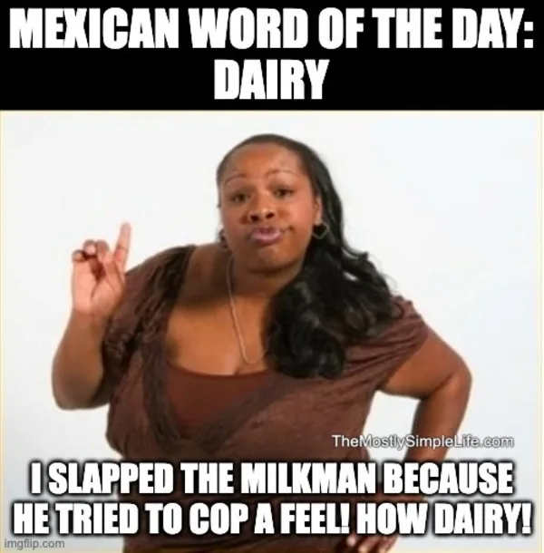 Upset woman. Word: dairy